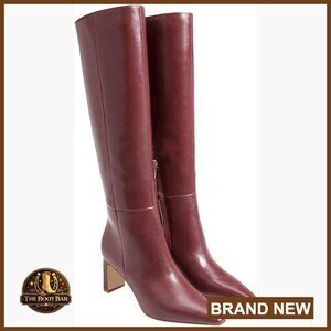 Knee High Boots Chunky Heel Pointed Toe Side Zipper Fall Dress Shoes